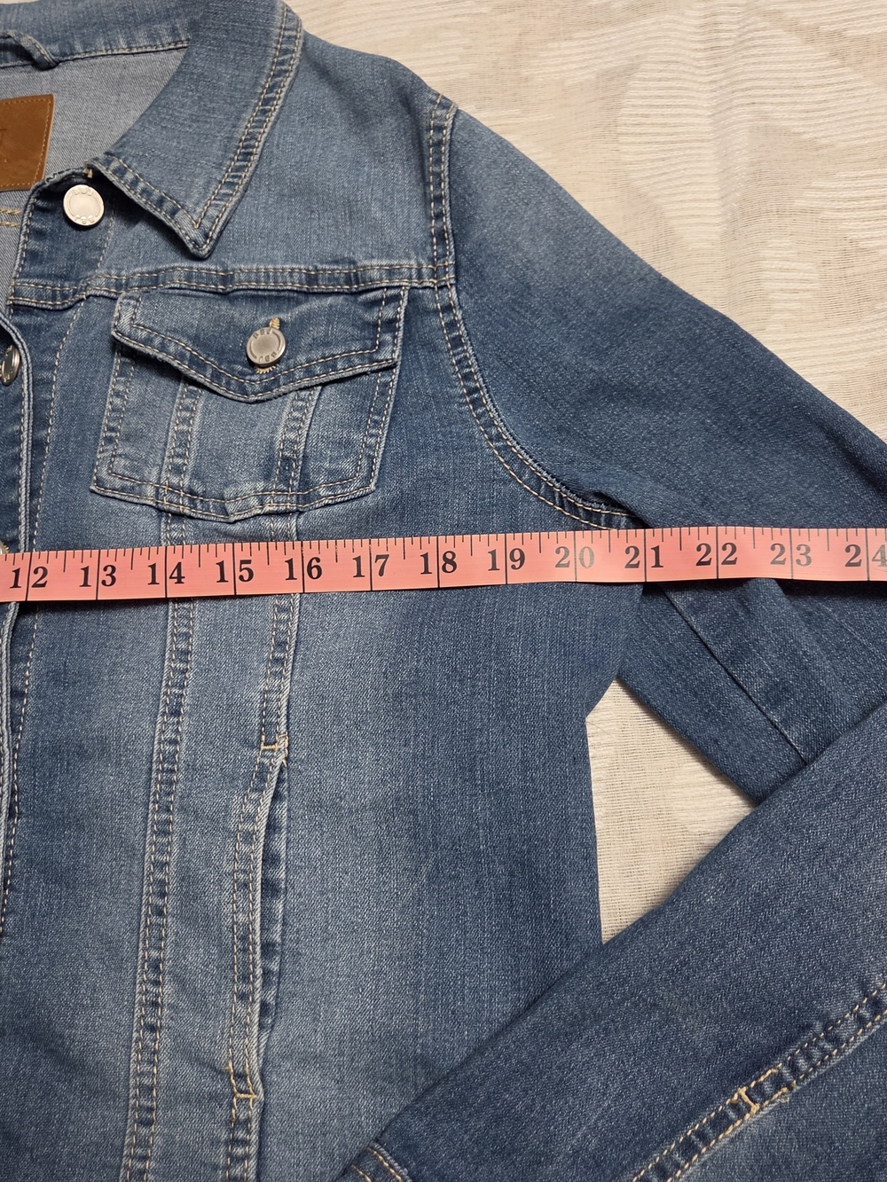 BBJ Los Angeles Blue Denim Cropped Waist Jacket Women's Size XLarge Excellent - Picture 7 of 8